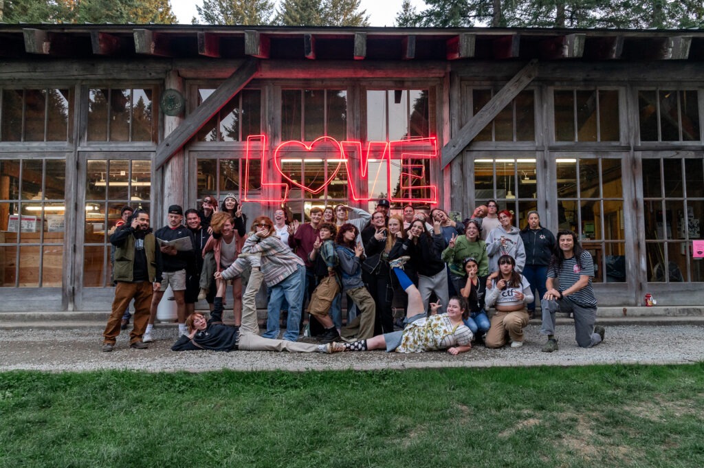 Hilltop Artists staff and students during a residency at Pilchuck Glass School, September 2023.